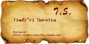 Timári Sarolta névjegykártya