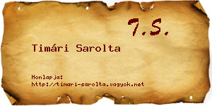 Timári Sarolta névjegykártya